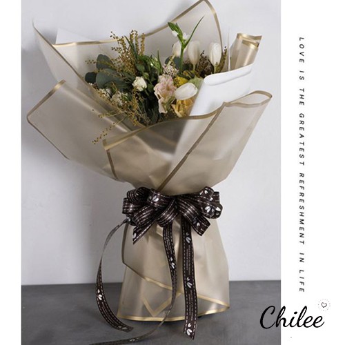 GIẤY GÓI HOA BÓNG MỜ VIỀN MÀU