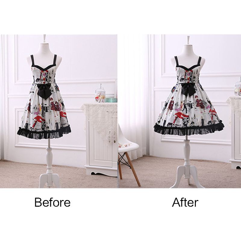 ❤Women Girls Elastic Waistband Pannier Petticoat White Black 2 Hoop Cage Skirt Wedding Bridal