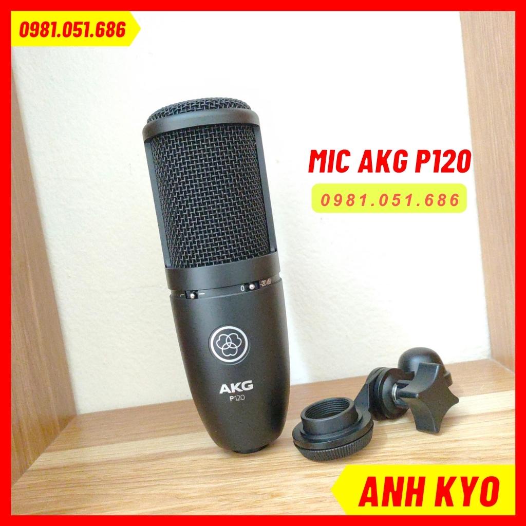 Mic thu âm P120, mic livestream AKGP120 cao cấp màu đen sơn chống xước kết hợp nhiều dòng sound card