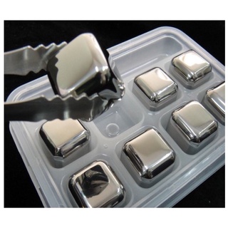 Đá lạnh vĩnh cửu Inox 304 cao cấp (hộp 8 viên tặng kẹp gắp)