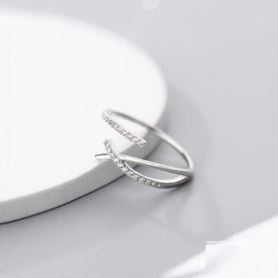 Combo 2 nhẫn bạc nữ đính đá Evasilver mẫu cá tính, chất liệu bạc ta sang trọng thiết kế tinh xảo