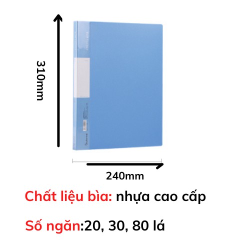 File lá văn phòng SHUTER 20 30 80 lá nhiều màu sắc cao cấp T20 30 80A