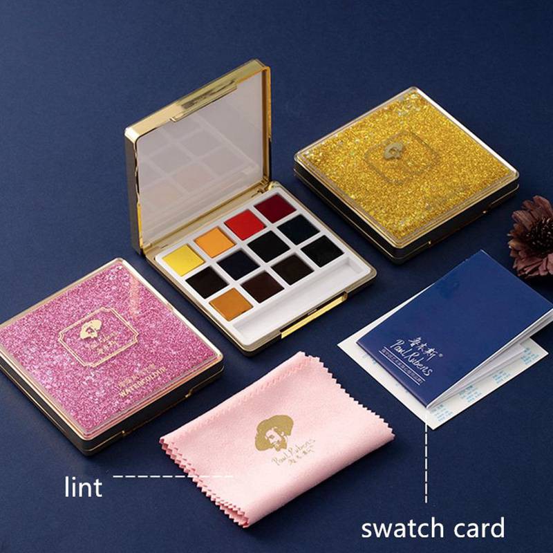 [ TÂM TÂM ]-Màu nước Paul Rubens hộp lấp lánh 12 màu (Tặng cọ nước)-