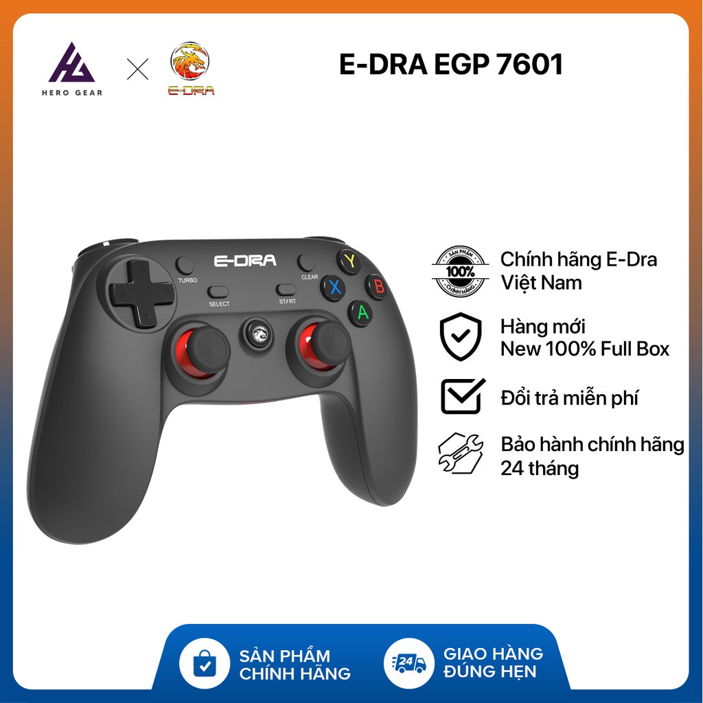 Tay cầm chơi game Fifa Online 4, Liên quân, Pubg ... E-DRA EGP7601 - Wireless 2.4GHz / BlueTooth  - Hàng chính hãng