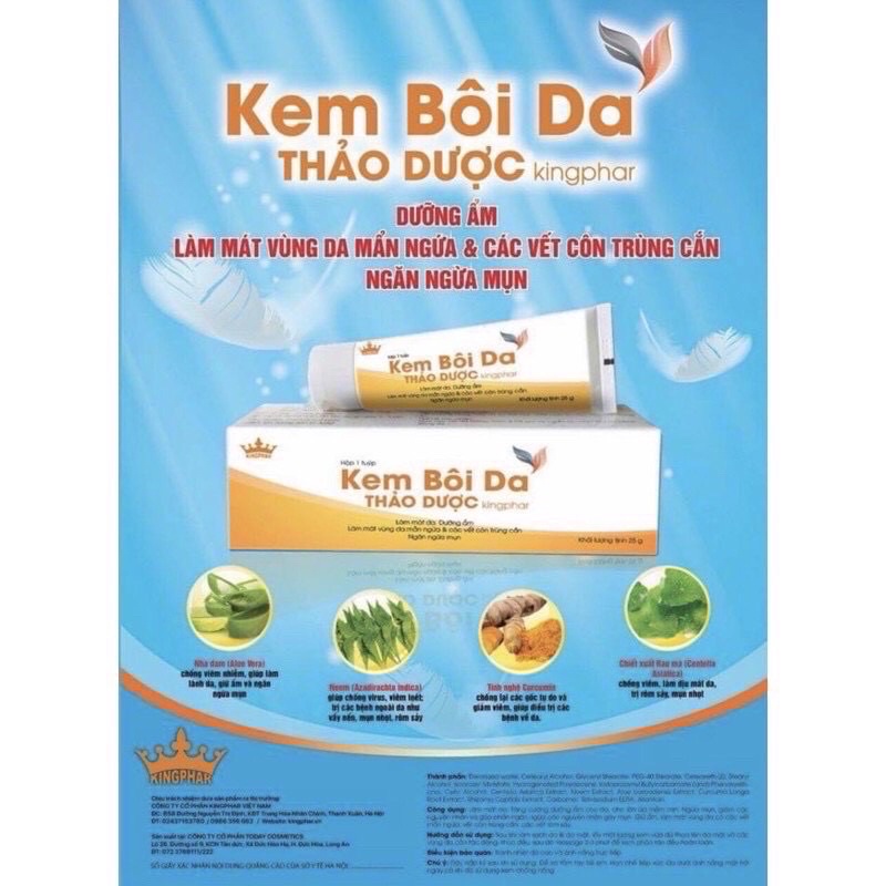 Kem Bôi Da Thảo Dược - Mát da, mềm da, mẩn ngứa, ngừa mụn