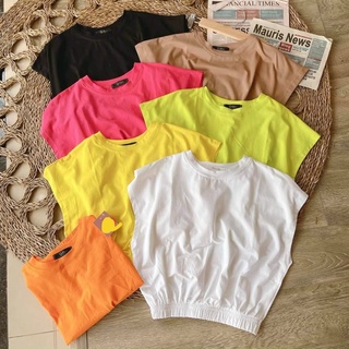Áo thun croptop cổ tròn nữ bo lai về đủ màu sắc luôn nha cả nhà b-m