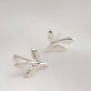 Khuyên lá olive BẠC S925 LANN E049