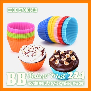Bộ 10 khuôn silicone làm cupcake hình tròn 7cm