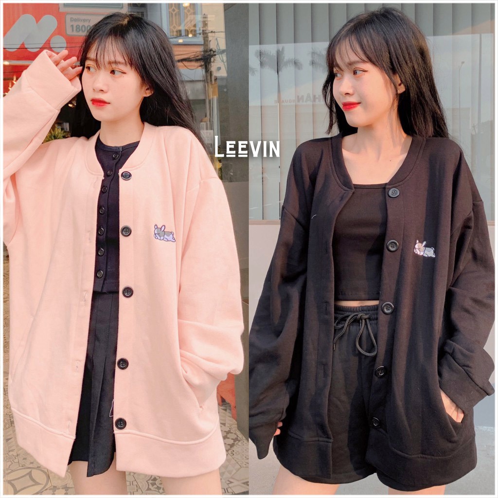 [MẪU XẢ KHO] Áo Khoác Nỉ Bomber LAZY PUPPY Sevenzia Áo Khoác Nỉ Cardigan Ulzzang - Leevin Store