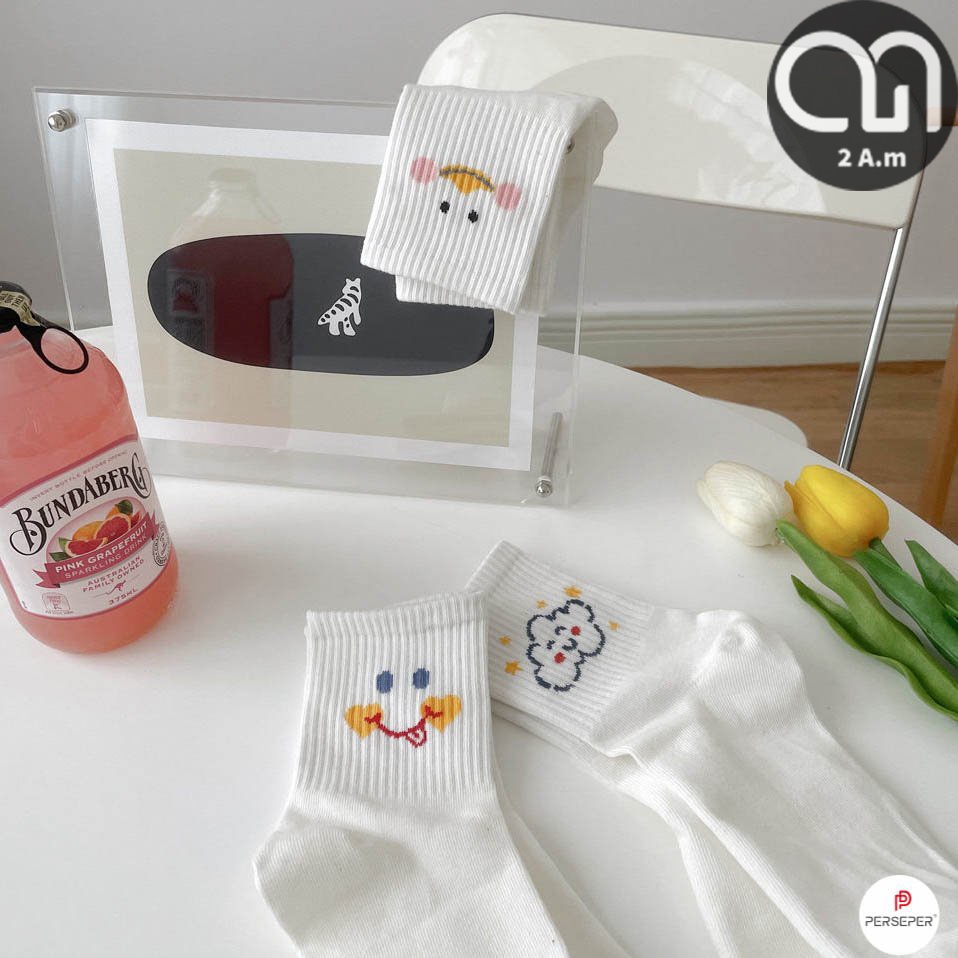 Tất Vớ Cổ Ngắn Nam Nữ Họa Tiết Gấu Thời Trang Unisex Style Hàn Quốc