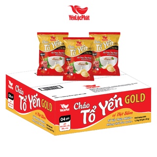 Cháo yến Gold thịt bằm Yến Lộc Phát, yến thật, gạo nhật - Cháo tổ yến thùng 30 gói, 50Gr