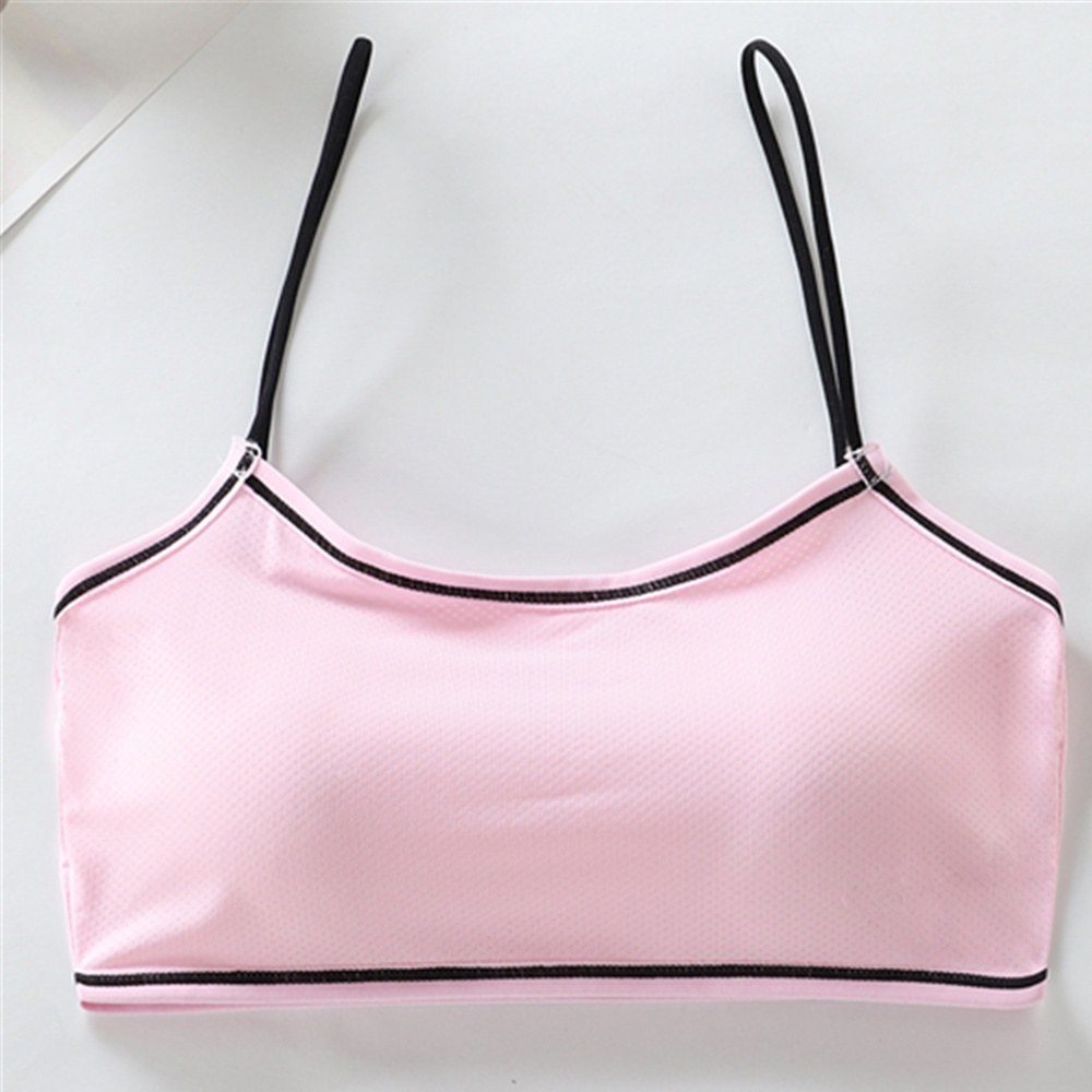 Áo ngực cho bé gái bằng cotton thoáng khí không có vòng thép với miếng đệm bọt biển có thể tháo rời