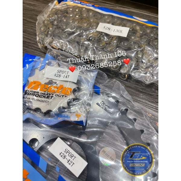 Nhông sên dĩa sport 9ly Recto đen/Hộp - Xipo/Satria/RGV120/RGX/RG110