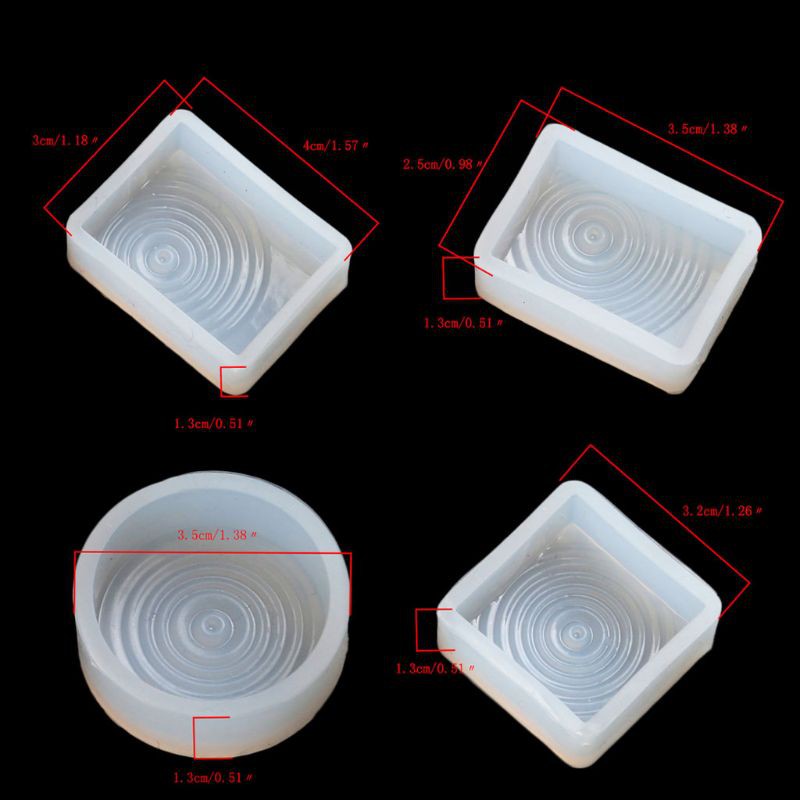 Set 4 Khuôn Silicon Làm Mặt Dây Chuyền Thủ Công Siêu Tiện Lợi