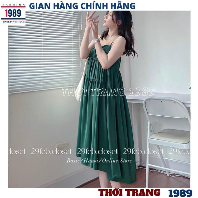 Đầm babydoll 2 dây kiểu dáng hàn quốc maxi đi biển tiểu thư bánh bèo dễ thương ,váy dự tiệc ulzzang suông rộng -PHƯƠNG