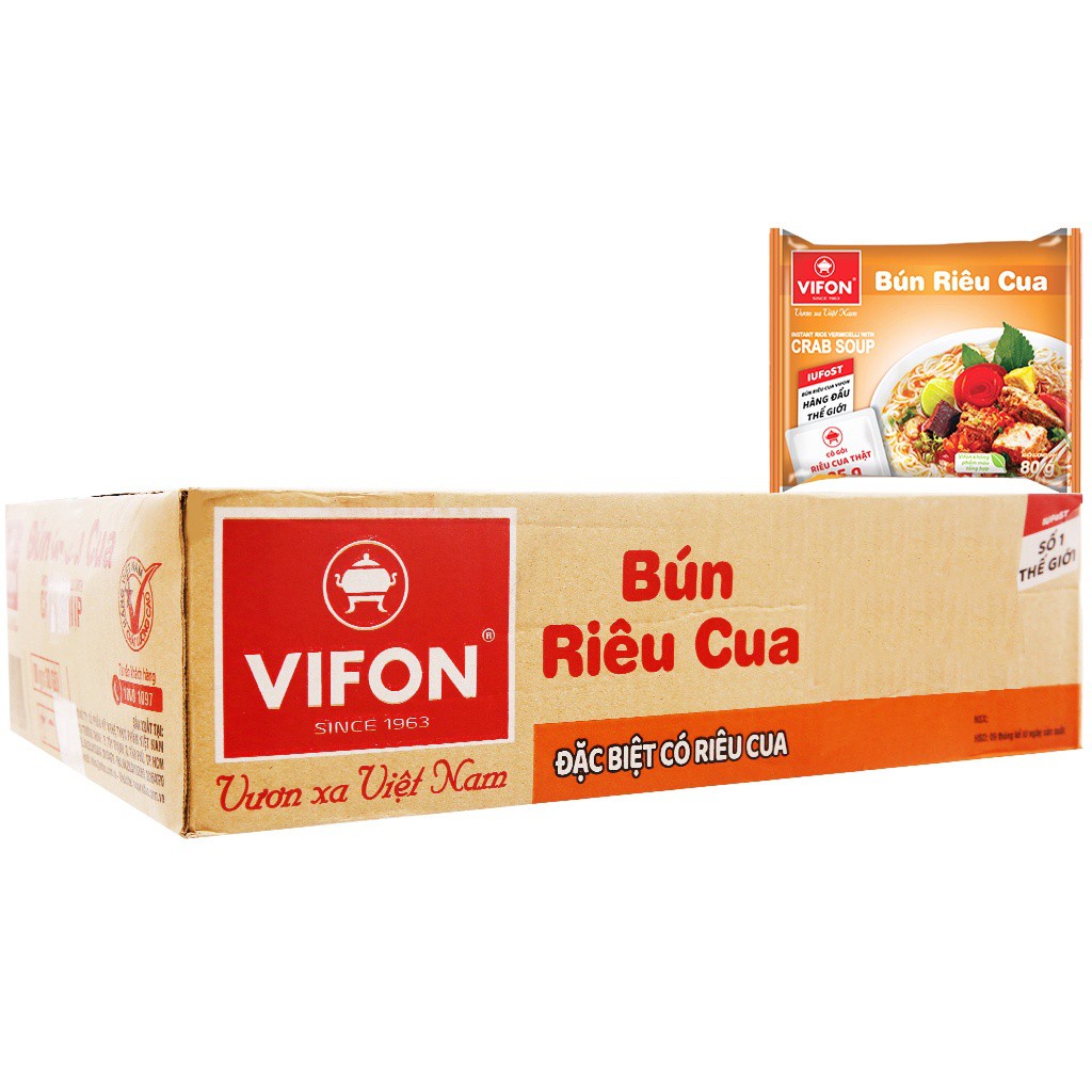 Combo 3 gói bún riêu cua Vifon 80g (có gói riêu cua thật)