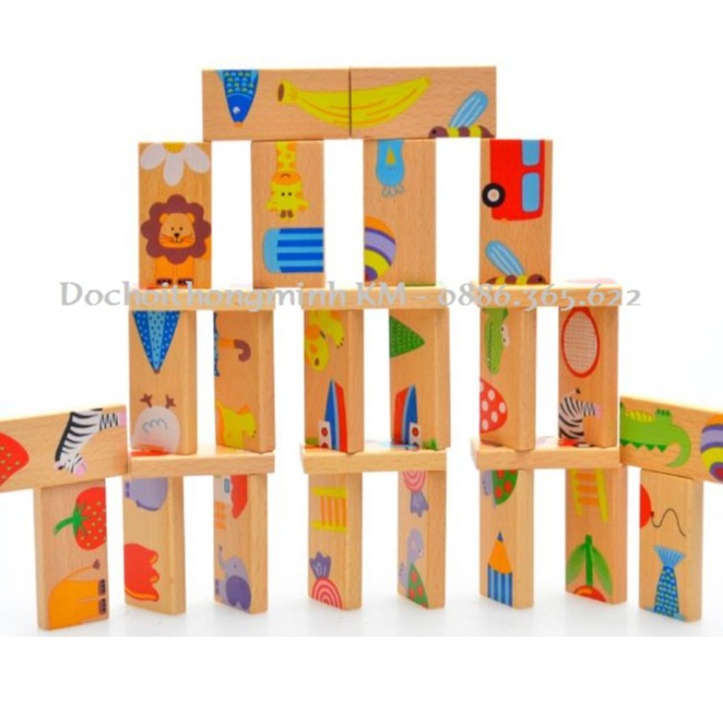 Đồ Chơi Domino Gỗ 28 Chi Tiết Nối Tiếp Rèn Luyện Trí Tuệ Cho Bé