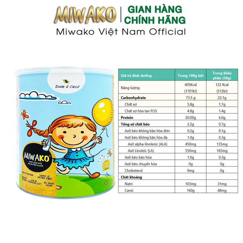 Sữa thực vật hữu cơ Miwako - Vị gạo - 700g - Malaysia