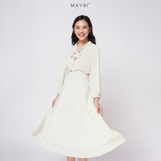 MAYBI - Chân váy trắng chấm bi Rocky Dot Skirt (dưới 57kg)