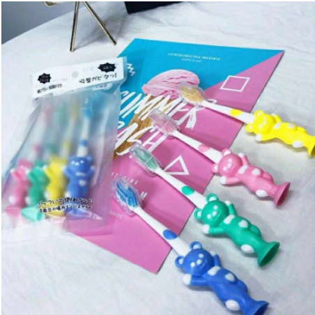 Set túi 4 chiếc bàn chải cho bé hình động vật đáng yêu