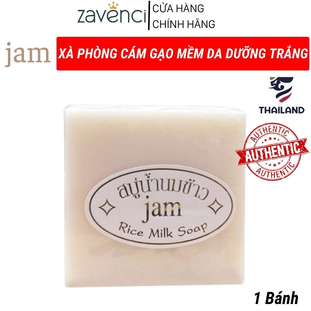 Xà phòng trắng da JAM cám gạo sữa tươi ngừa mụn Thái Lan Lẻ 1 miếng - ZAVENCI Official