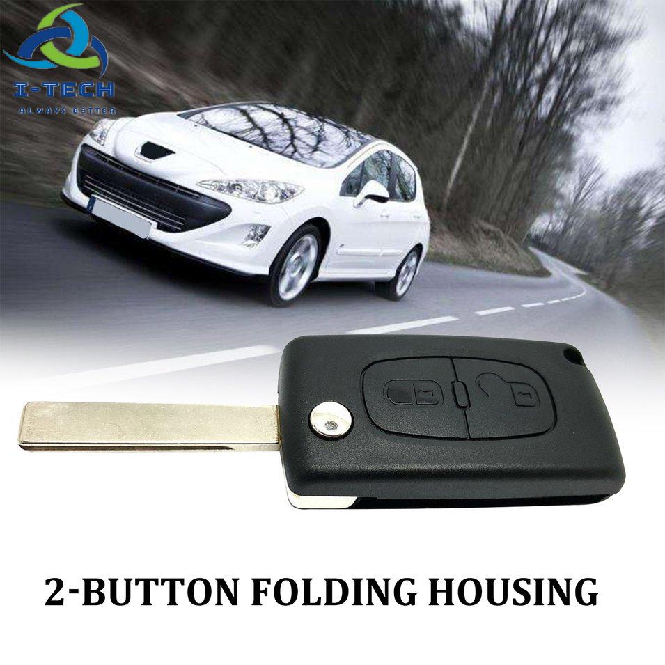 ⚡Khuyến mại⚡2-Button Folding Housing Car Key Protective Case For Peugeot 207 307 407 308 Car Modification Accessories | BigBuy360 - bigbuy360.vn