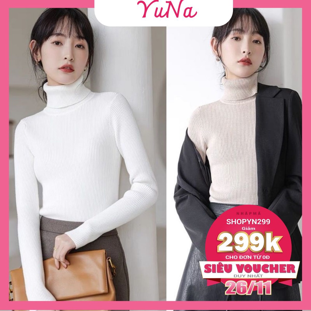 Áo len nữ Maika cổ lọ nhiều màu sắc siêu ấm và siêu mềm mịn, phụ kiện thời trang nữ YUNA