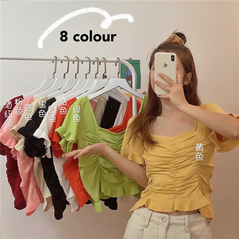 Áo len viscose mỏng dáng ngắn nhiều màu có ảnh thật
