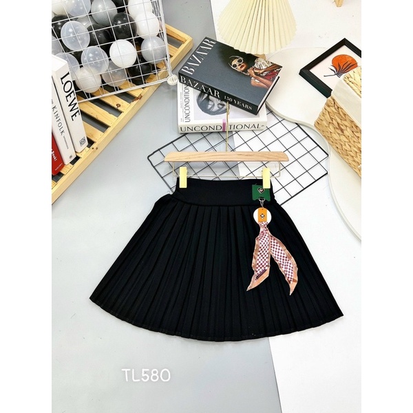 Chân váy xếp ly tặng kèm nơ cao cấp cho bé gái 20-45kg