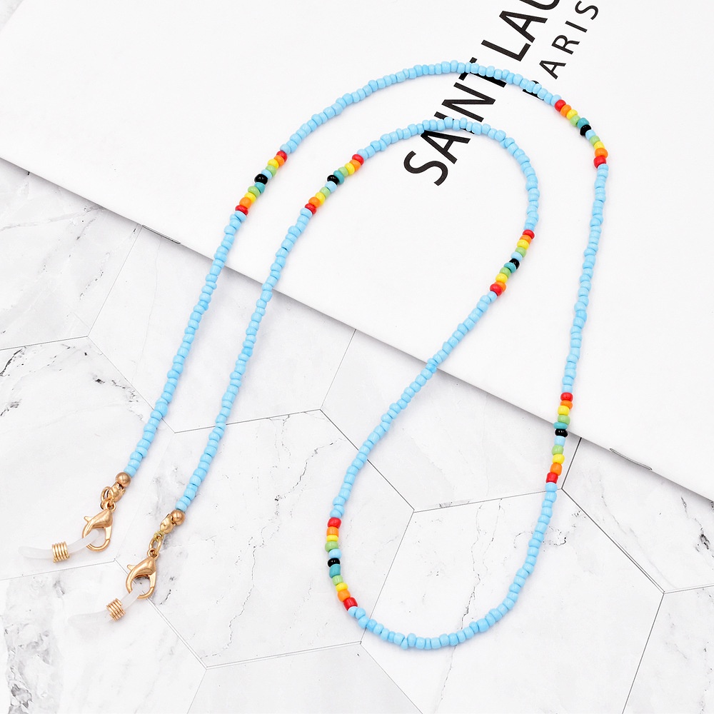 Dây Đeo Mắt Kính Xỏ Hạt Millet Màu Sắc Cầu Vồng Chống Mất