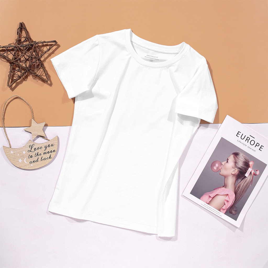 [100% COTTON] Áo Thun Nữ Basic Màu Trắng, Đen, Be, Thấm Hút Thoáng Mát, Co Giãn 4 Chiều, Áo Phông Form Ôm | BigBuy360 - bigbuy360.vn