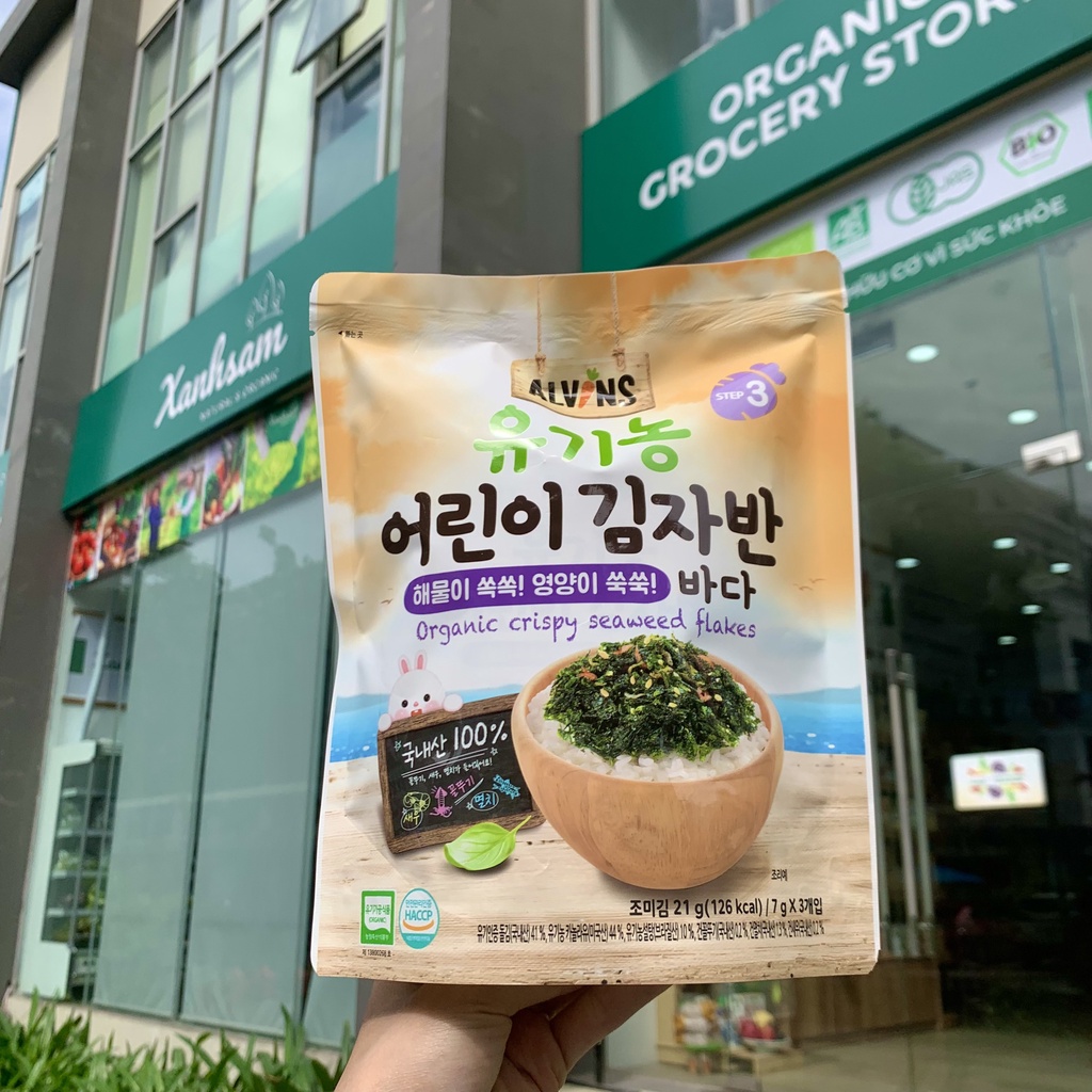 Rong Biển Rắc Cơm Hữu Cơ Alvins Vị Hải Sản Và Rau Củ Cho Bé 21gr - XanhSam Organic