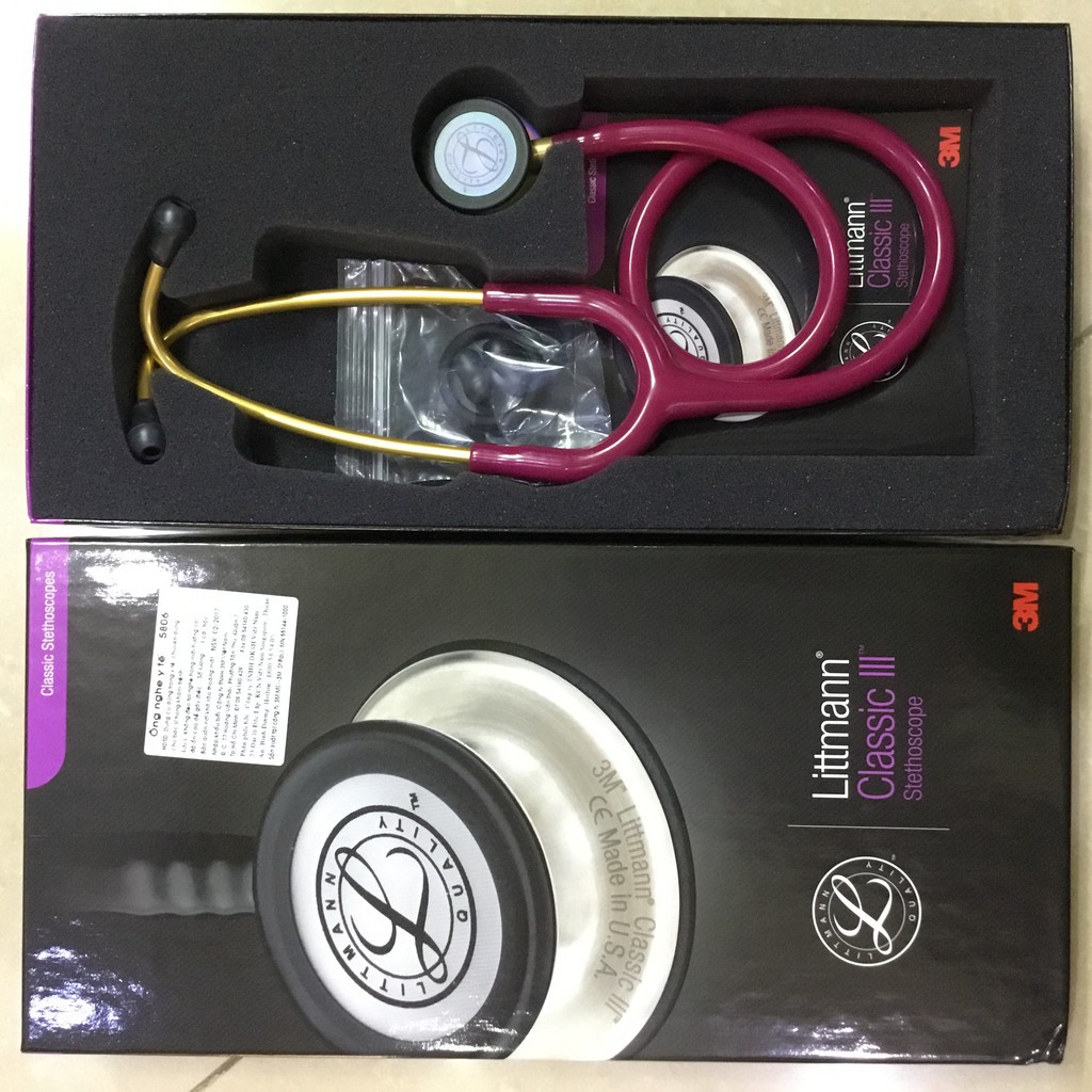 Ống nghe Y TẾ Littmann Classic III MỸ Free khắc tên tặng túi đựng bảo hành chính hãng 5 năm