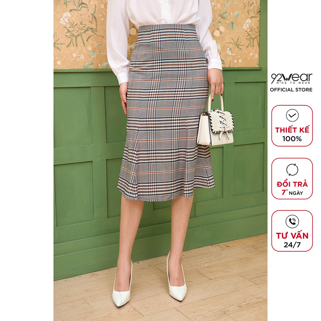 Chân váy dài công sở 92WEAR cạp cao dáng ôm đuôi cá JDA1585 | BigBuy360 - bigbuy360.vn