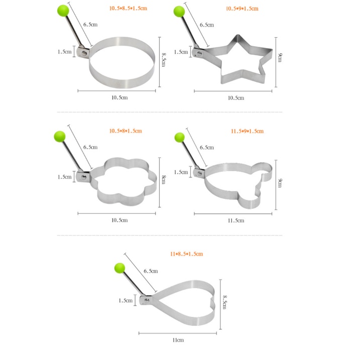 Khuôn chiên trứng, rán trứng thành nhiều hình đẹp, ngỗ nghĩnh bằng inox