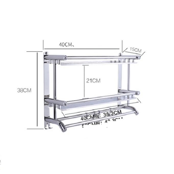 Giá Inox 3 Tầng Để Đồ Phòng Tắm-Kệ Để gia vị-có thể lắp đặt dán tường hoặc khoan tường cho bạn lựa chọn