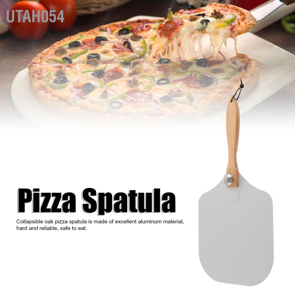 Utah054 12 Inch Pizza Spatula Nhôm Sồi Tay cầm có thể thu gọn Cánh khuấy bánh pizza bền cho tiệm tại nhà
