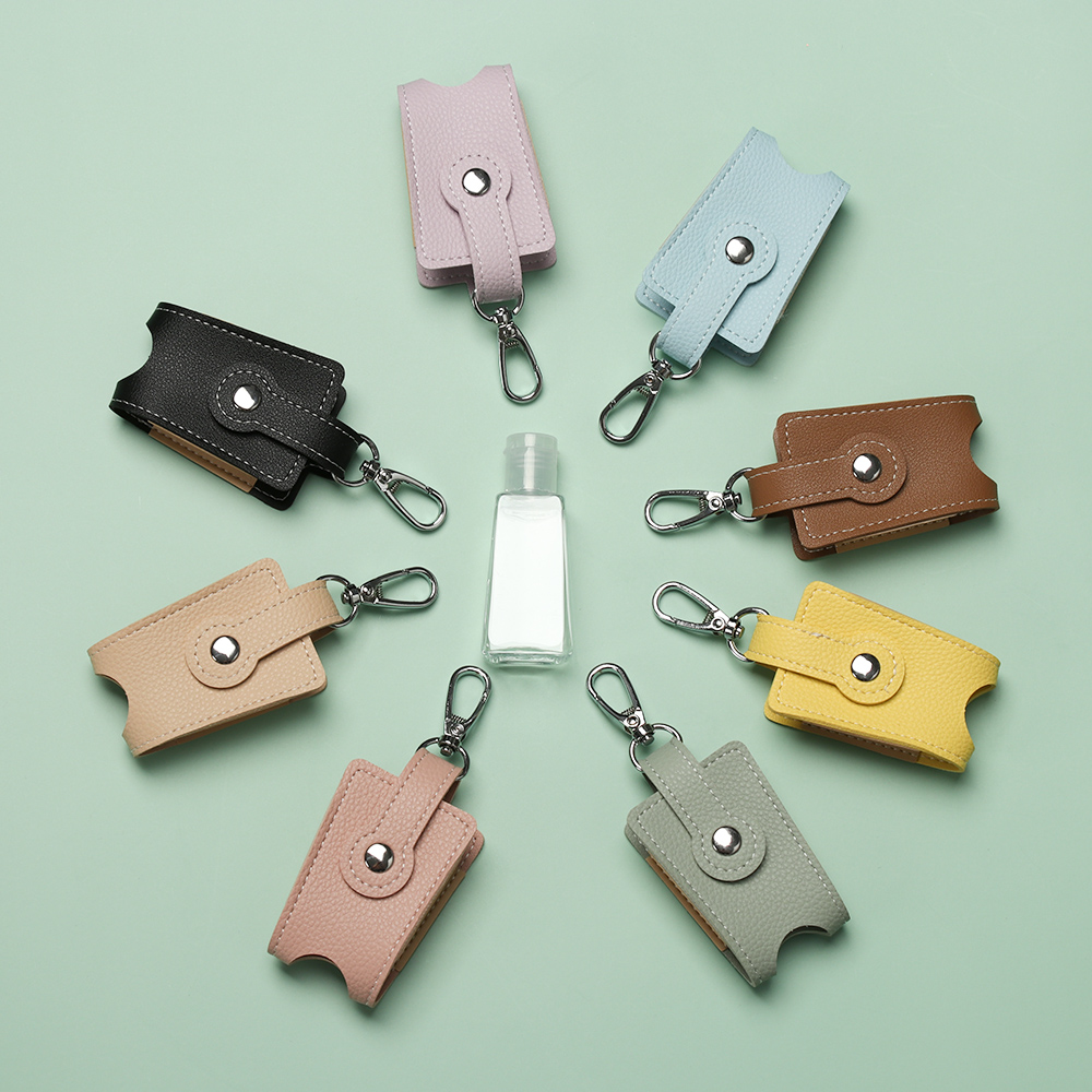 [Hàng mới về] Chai đựng nước rửa tay kèm giá đỡ có gắn móc khóa tiện lợi