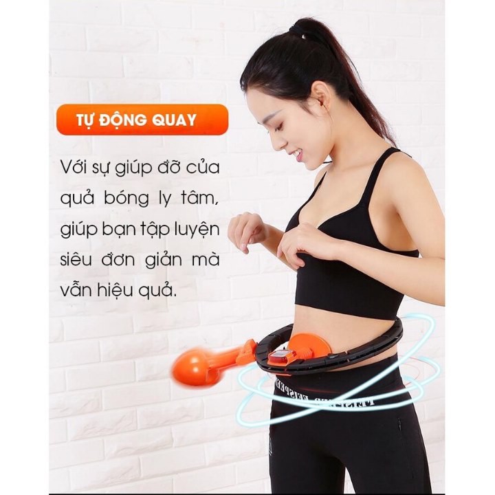 Vòng lắc eo giảm mỡ tự động nhập khẩu - Chính hãng HuLa Hoop chỉnh cân nặng vòng eo - Đồng hồ điện tử tự động đếm số