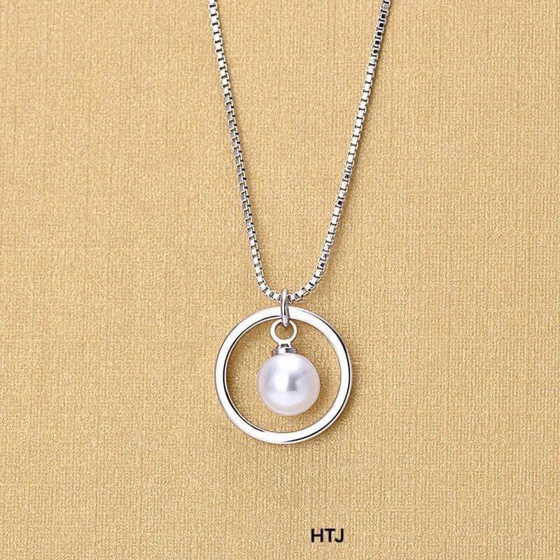 Dây chuyền nữ bạc gắn hạt ngọc nhỏ xinh / Vòng cổ bạc bibi silver