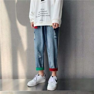 _Quần baggy jean viền màu