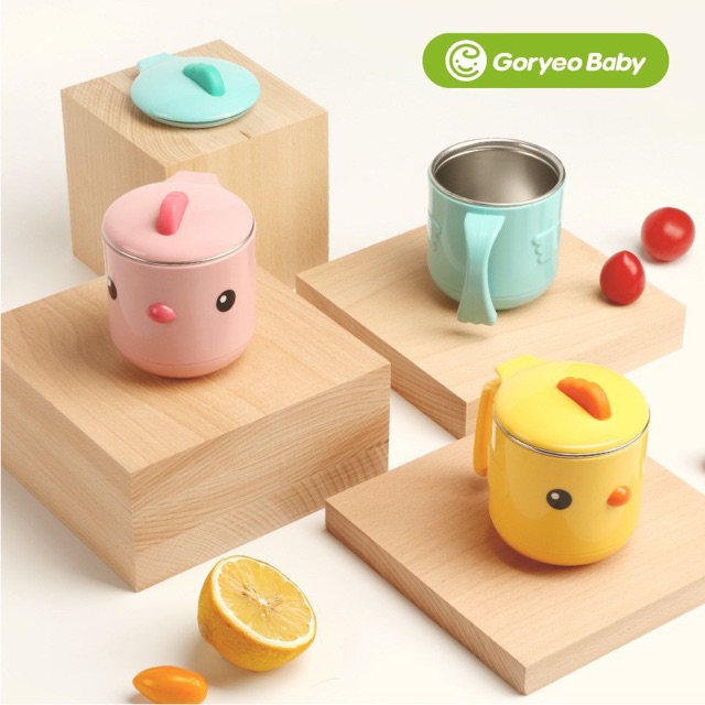 [TÁCH SET] BÁT, CỐC, THÌA DĨA INOX ĂN DẶM CAO CẤP HÀN QUỐC GORYEOBABY GORYEO BABY