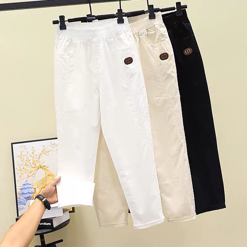 (có BIG SIZE)Quần dài nữ KAKI ống suông,Bigsize Quần Baggy Nữ Cạp Chun Phong Cách Trẻ Trung Sành Điệu
