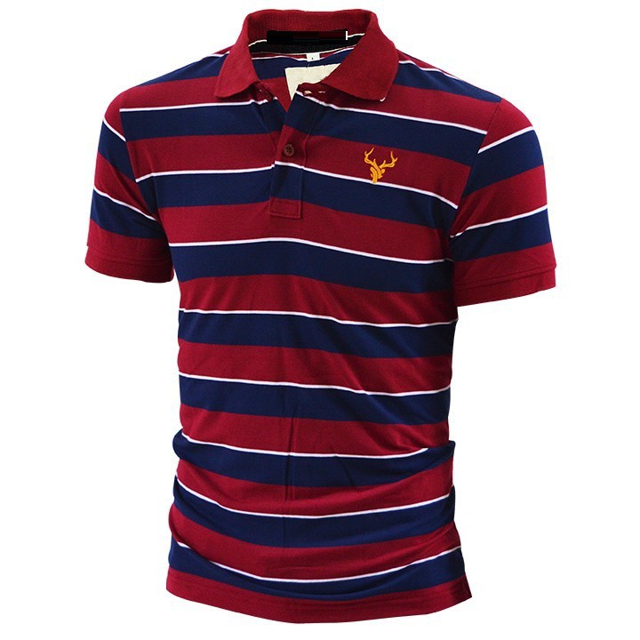ÁO THUN NAM PHỐC SỌC THÊU LOGO CỰC ĐẸP CHẤT THUN 100% COTTON CO DÃN 4 CHIỀU_SOCYES215
