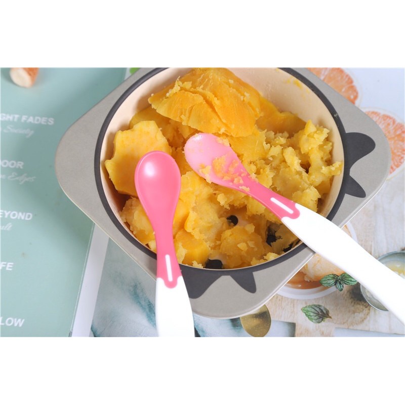 Thìa ăn dặm silicon cảm biến nhiệt độ. 1 sét 2 chiếc