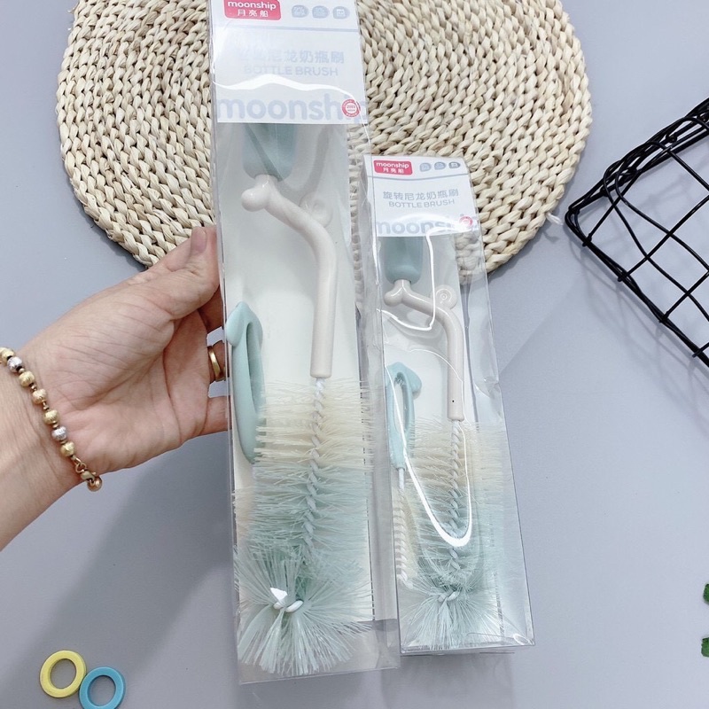 Bộ cọ rửa bình sữa Moon ship 2 chi tiết 360 độ