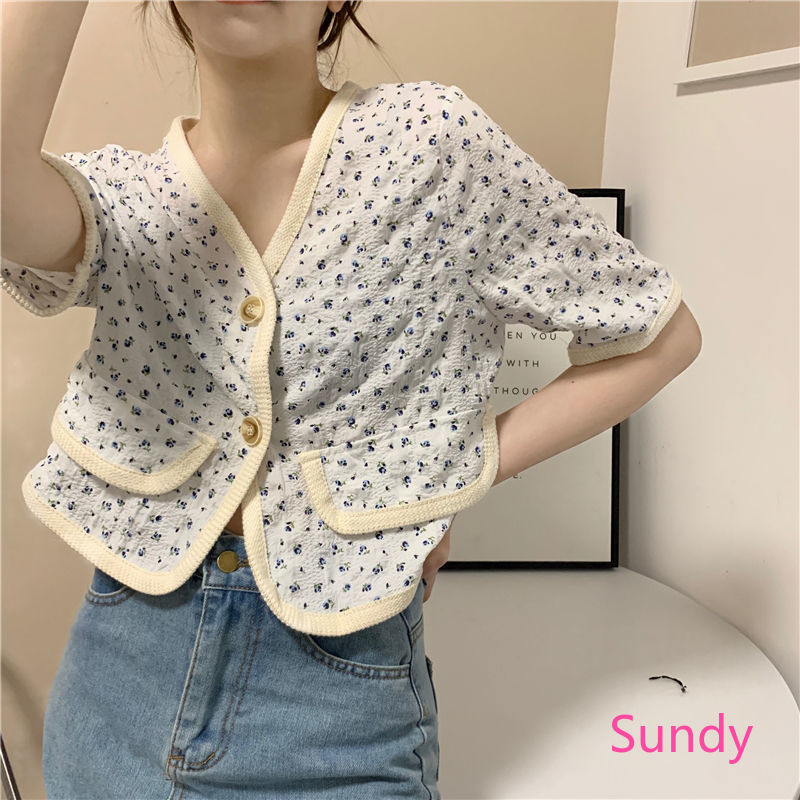Áo Sơ Mi Croptop Phong Cách Retro Thời Trang Nữ Tính