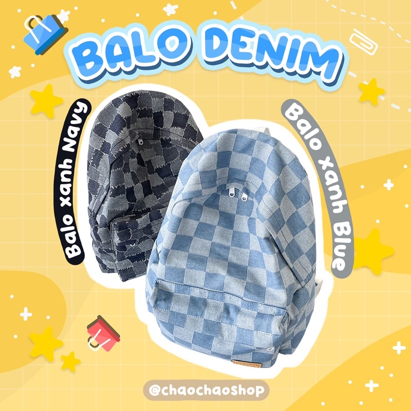 🎒BALO HOẠ TIẾT BÒ DENIM HOT TREND🔥