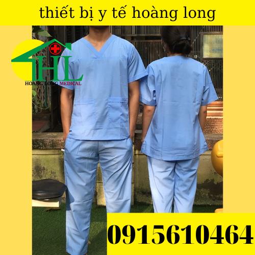 Bộ Scrubs Bác Sĩ, quần áo phòng mổ, đồng phục phẫu thuật, đồng phục spa hàng phổ thông xanh dương