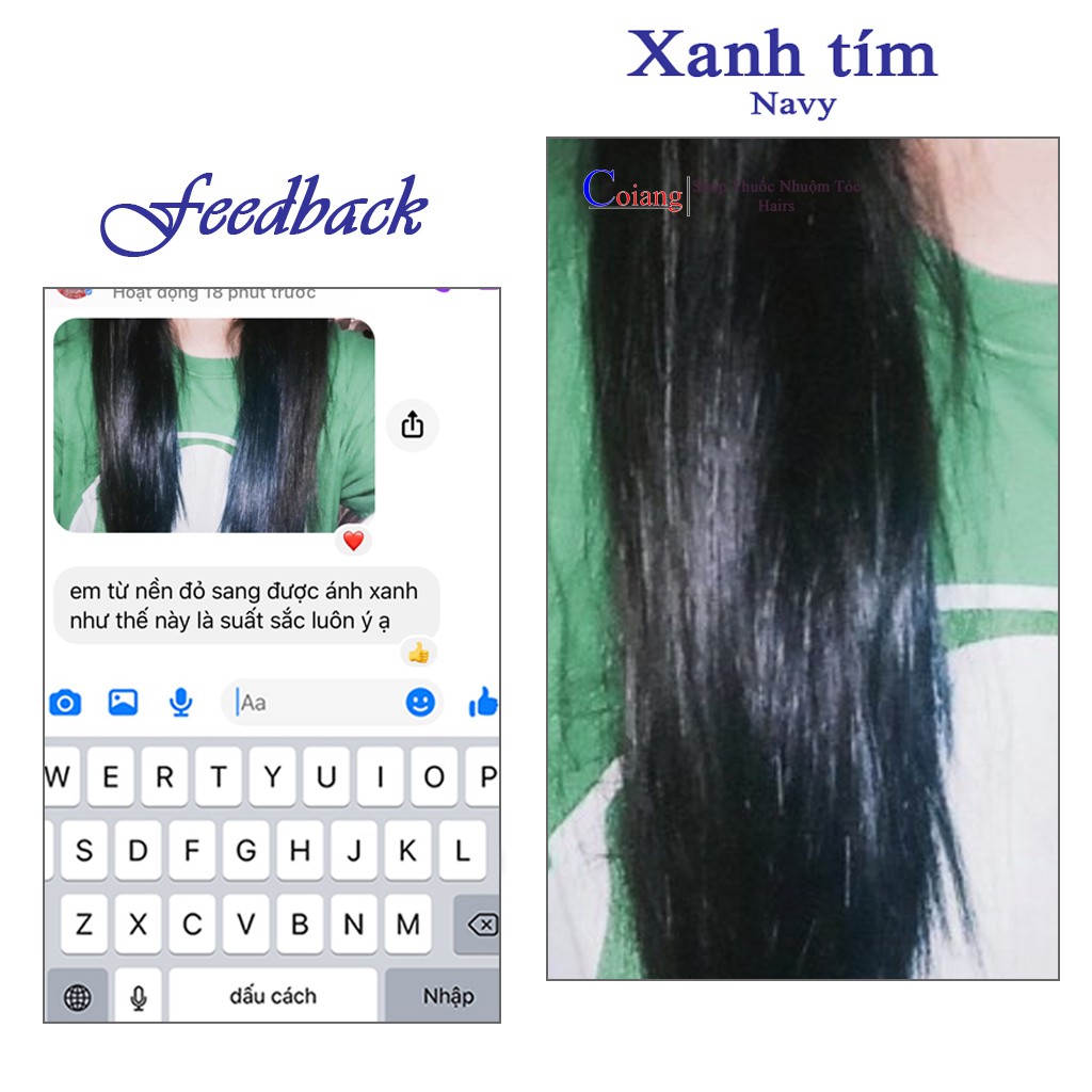 Thuốc nhuộm tóc màu BLUE VIOLET - XANH TÍM THAN cần dùng thuốc tẩy tóc Chenglovehairs, Chenglovehair